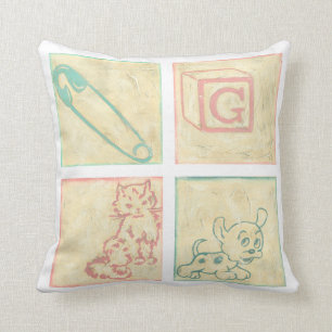 Baby Picture Blocks von Chariklia Zarris Kissen