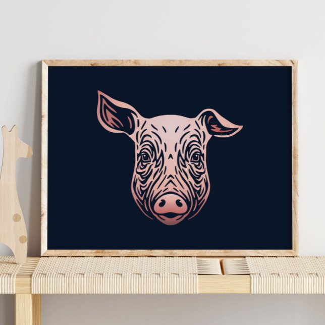 Baby Pig Animal Portrait | Niedlich rosa Farbe dru Poster (Von Creator hochgeladen)
