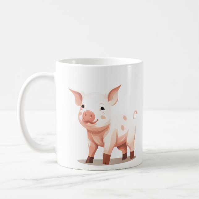 Baby Pig, Baby Ferkel, Baby Farm Animes Kaffeetasse (Links)