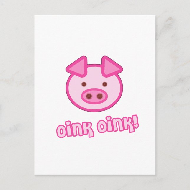 Baby Pig Cartoon Postkarte (Vorderseite)