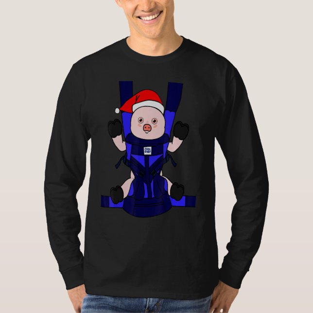 Baby Pig Santa Funny Niedlich Bauer Farmgirl Chris T-Shirt (Vorderseite)