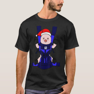 Baby Pig Santa Funny Niedlich Bauer Farmgirl Chris T-Shirt