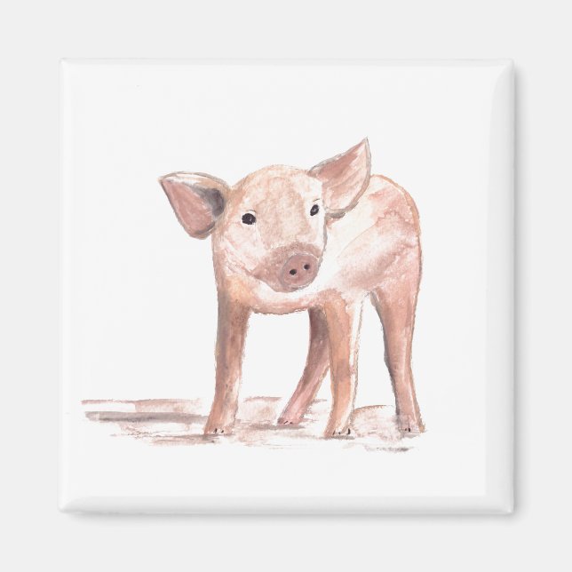 Baby piglet art Animal Water Farm Magnet (Vorne)