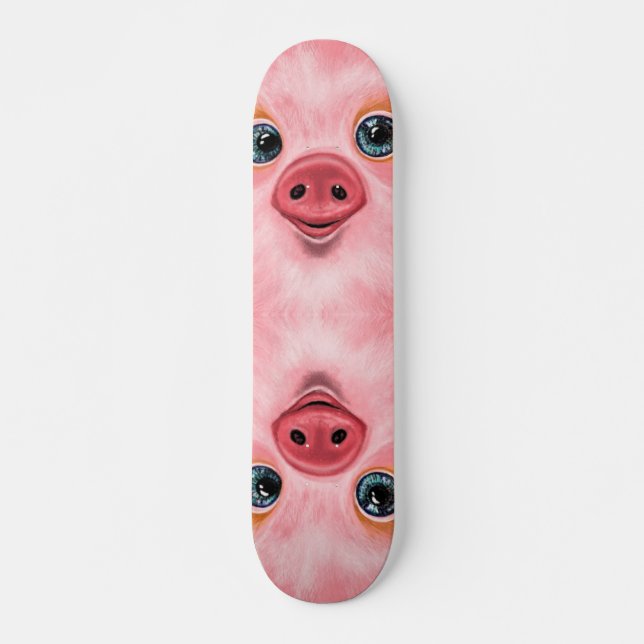 Baby Piglet Skateboard Pink - Lächeln (Vorne)