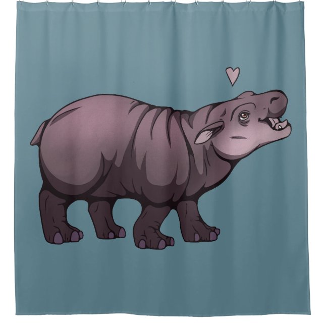 Baby Pigmy Hippo Duschvorhang (Vorderseite)