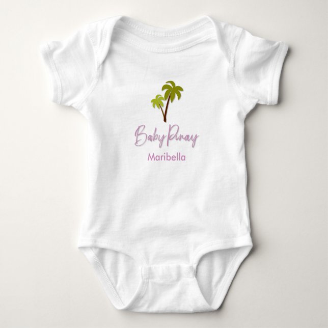 Baby Pinay Palm Tree mit Individuelle Name Baby Strampler (Vorderseite)