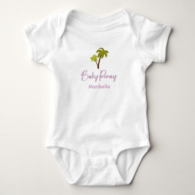 Baby Pinay Palm Tree mit Individuelle Name Strampler (Vorderseite)