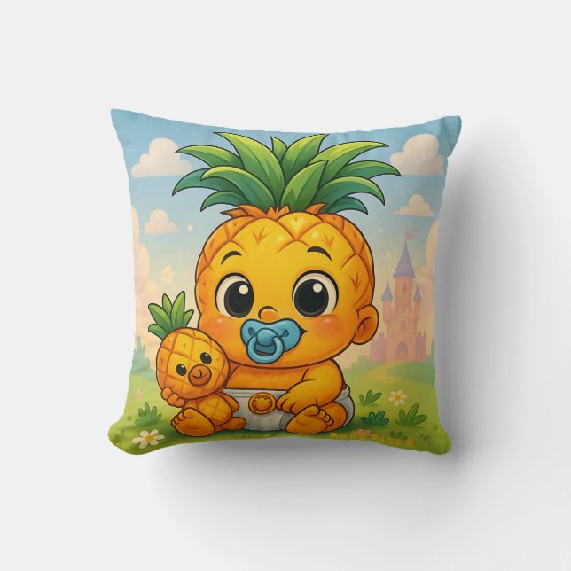 Baby Pine O — The Cutest Pineapple in the Empire! Kissen (Vorderseite)