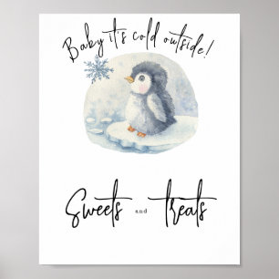Baby-Pinguin auf der Eisscholle - Süßigkeiten und  Poster