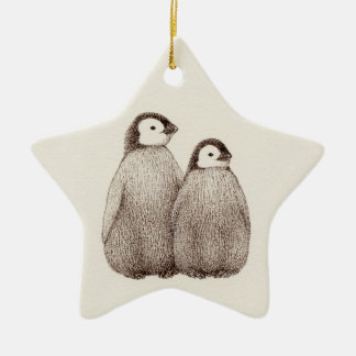 Baby-Pinguin-Bruder-Stern-Verzierung Keramikornament
