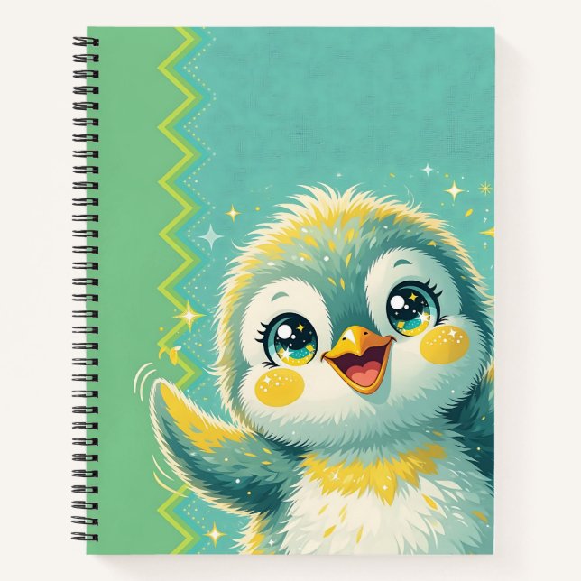 Baby Pinguin Jubel Notizbuch (Vorderseite)