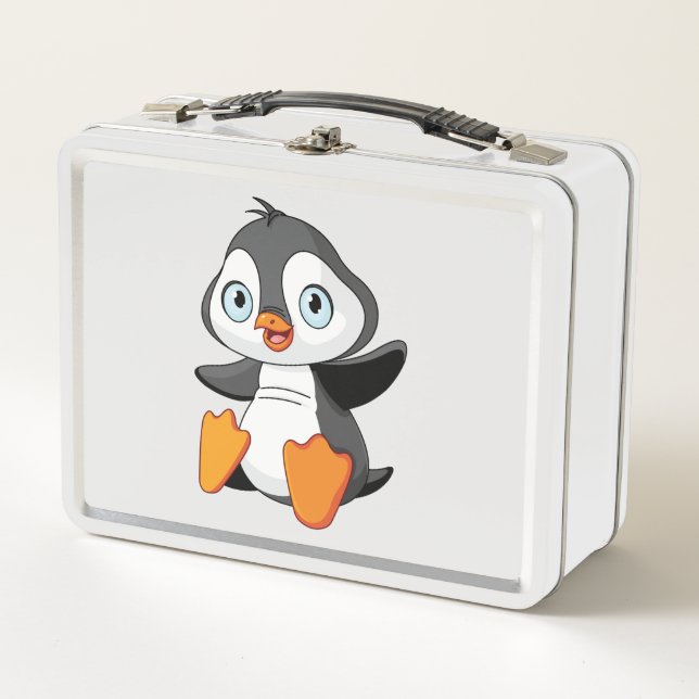 Baby-Pinguin Metall Brotdose (Vorderseite)