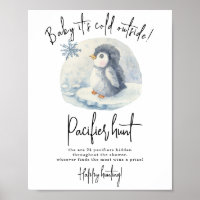 Baby Pinguin - Schnuller Jagdspiel Babyparty