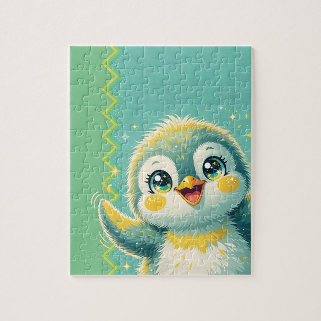 Baby Pinguin winkt Puzzle (Vertikal)