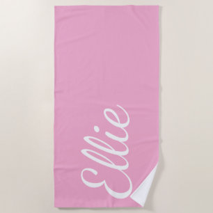 Baby Pink Bliss   Benutzerdefinierter Name in Kurs Strandtuch