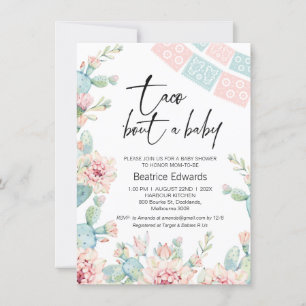 Baby Pink Blue Taco Bout Eine Babydusche Einladung