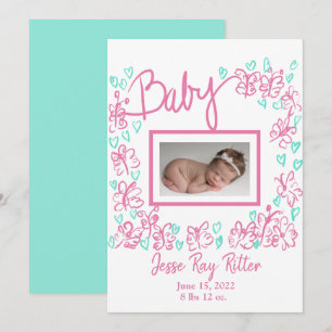 Baby Pink Butterfells Aqua Hearts Ankündigung