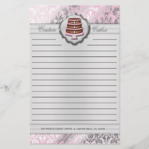 Baby Pink Cake Couture Damask Lined Business Briefpapier