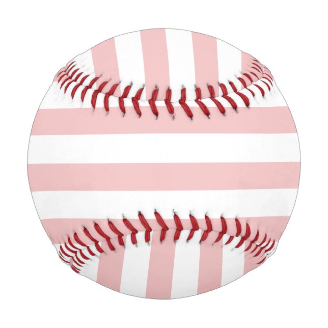 Baby Pink Color Stripes Vacation Sommerpastel Baseball (Vorderseite)
