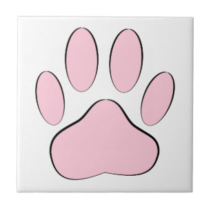 Baby Pink Dog Pawprint Fliese