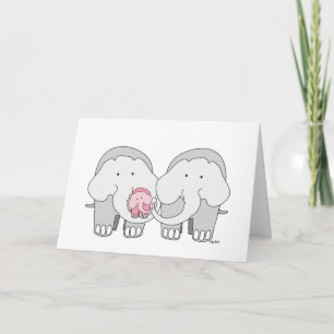 Baby Pink Elephant Card Karte