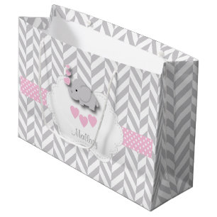 Baby Pink Elephant 🐘 Design - Baby Girl Dusche Große Geschenktüte