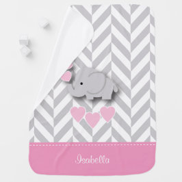 Baby Pink Elephant Design Babydecke