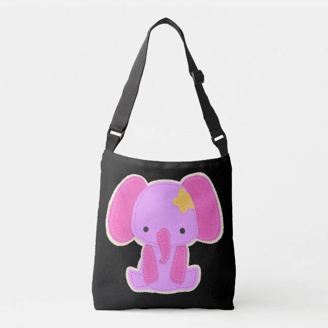 Baby Pink Elephant Girl Tragetaschen Mit Langen Trägern (Vorderseite)