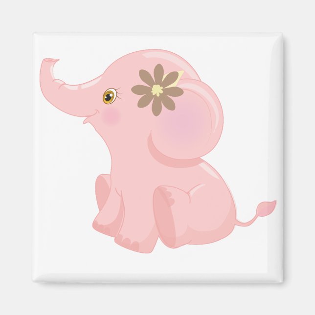 Baby Pink Elephant Magnet (Vorne)