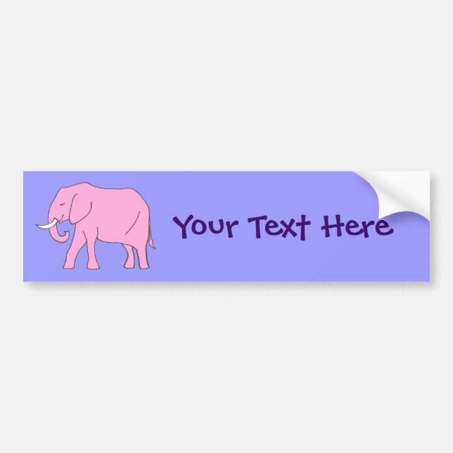 Baby Pink Elephant Walking Autoaufkleber (Vorne)