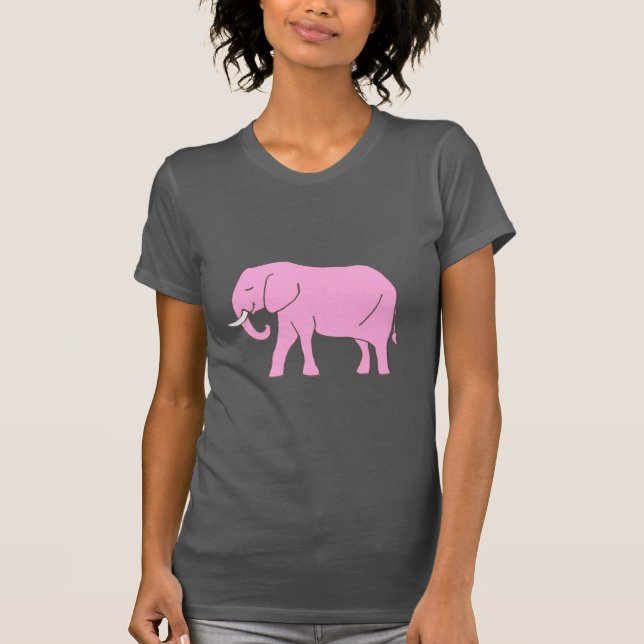 Baby Pink Elephant Walking T-Shirt (Vorderseite)