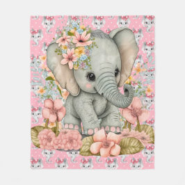 Baby Pink Elephants Fleecedecke
