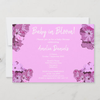 Baby Pink Floral Baby Shower Invitation Einladung