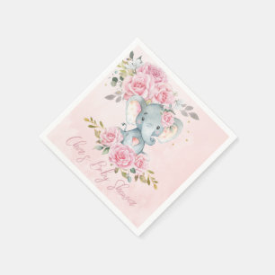 Baby Pink Floral Niedlich Elefanten Twins Baby Dus Serviette