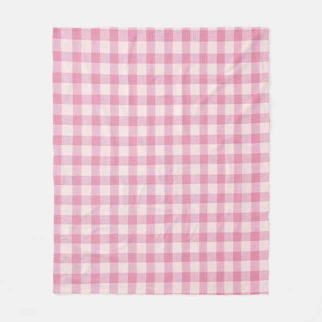 Baby Pink Gingham Fleecedecke (Vorderseite)