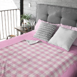 Baby Pink Gingham Fleecedecke