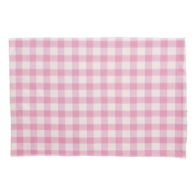 Baby Pink Gingham Kissenbezug (Vorderseite)