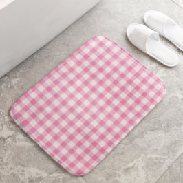 Baby Pink Gingham-Muster Badematte