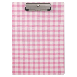 Baby Pink Gingham-Muster Klemmbrett