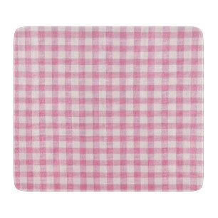 Baby Pink Gingham-Muster Schneidebrett