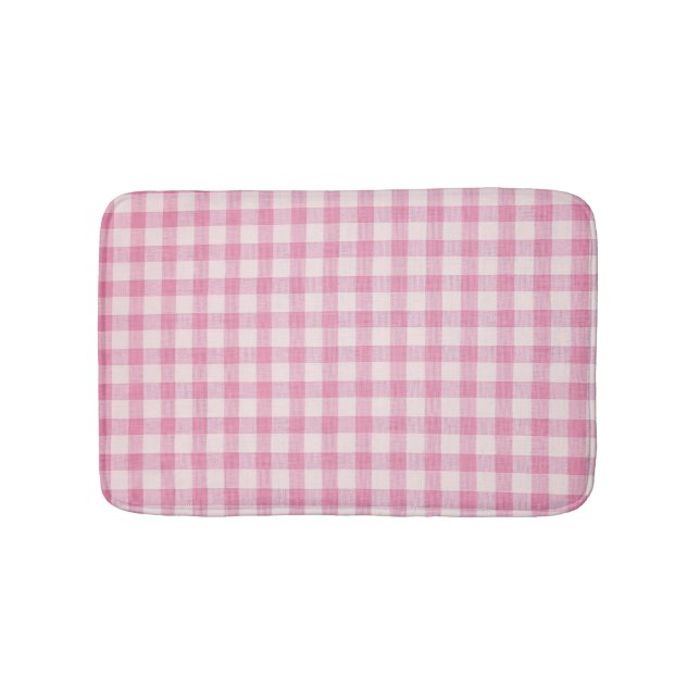 Baby Pink Gingham Pattern Badematte (Vorderseite)