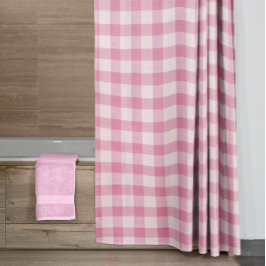 Baby Pink Gingham Pattern Duschvorhang