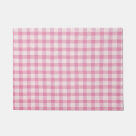 Baby Pink Gingham Pattern Fußmatte
