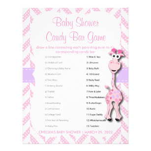 Baby Pink Giraffe Baby Boy Dusche - Spiel Flyer