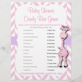 Baby Pink Giraffe Baby Boy Dusche - Spiel Flyer