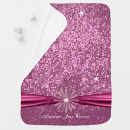 Baby Pink Glitzer Design Babydecke