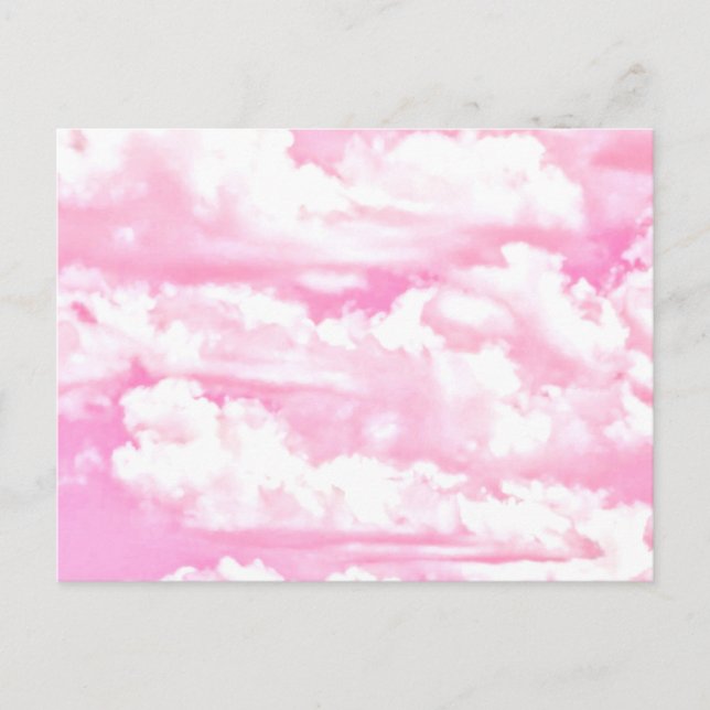 Baby Pink Happy Clouds Dekoration Postkarte (Vorderseite)