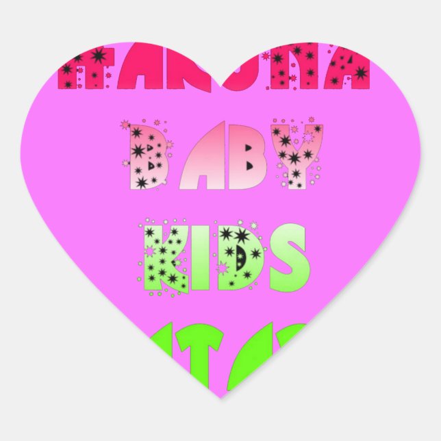 Baby Pink Hearts Hakuna Matata Baby Kids Design.p Herz-Aufkleber (Vorderseite)