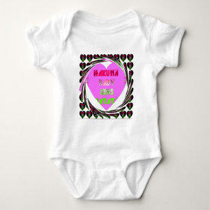 Baby Pink Hearts Hakuna Matata Baby Kids Design.p Strampler