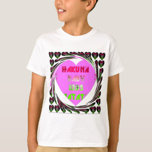 Baby Pink Hearts Hakuna Matata Baby Kids Design.p T-Shirt